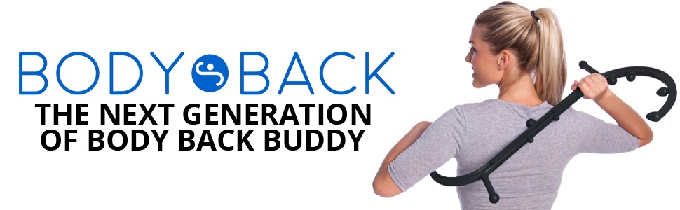 Body Back Buddy Classic - Made in USA - Trigger Point Massage Tool, Massage Cane, Muscle Knot Remover (Black)
